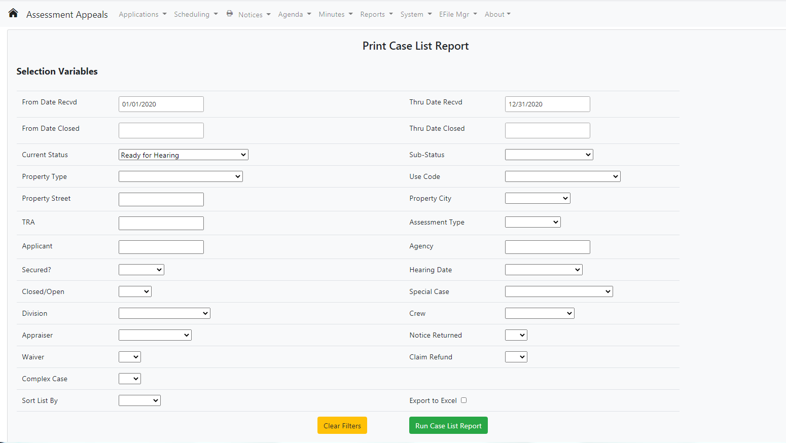 Case List